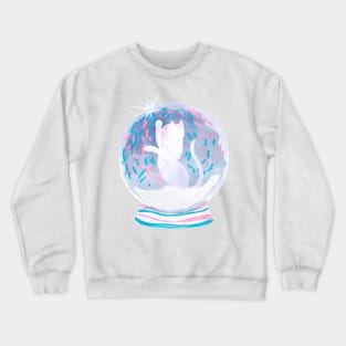 Snow globe & kitty Crewneck Sweatshirt